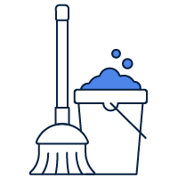 Icon Putzeimer und Wischmopp