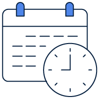 Icon Kalender mit Uhr